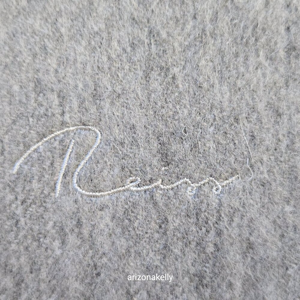 NWOT Reiss Cashmere Fringed Scarf 2-tone Grey - Picture 2 of 10